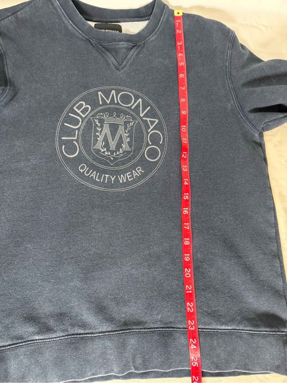 Club Monaco Heritage Navy Logo Crewneck Sweatshirt Size Large - Picture 5 of 10